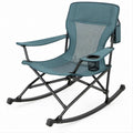 Klappbarer Schaukel-Campingstuhl Petrol/Schwarz, 100 x 90 x 65 cm