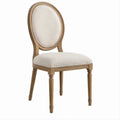 Esszimmerstuhl Beige/Braun aus Massivholz und Polyester, 50 x 55 x 98 cm