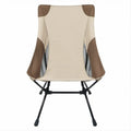 Klappbarer Campingstuhl mit hoher Rückenlehne, Beige/Braun/Schwarz, 68 x 55 x 92 cm