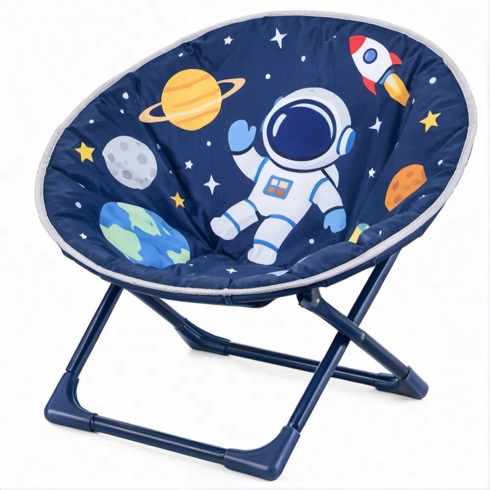 Klappbarer Kinderstuhl mit Weltraum-Motiv, Dunkelblau, 55 x 55 x 60 cm