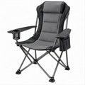 Faltbarer Campingstuhl Grau/Schwarz aus Polyester und Stahl, 60 x 90 x 95 cm