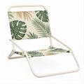 Klappbarer Campingstuhl in Creme, Grün und Beige, 58 x 64 x 70 cm